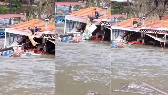 Kent felaketi yaşıyor! Koca restoran akıntıya kapılıp yok oldu gitti